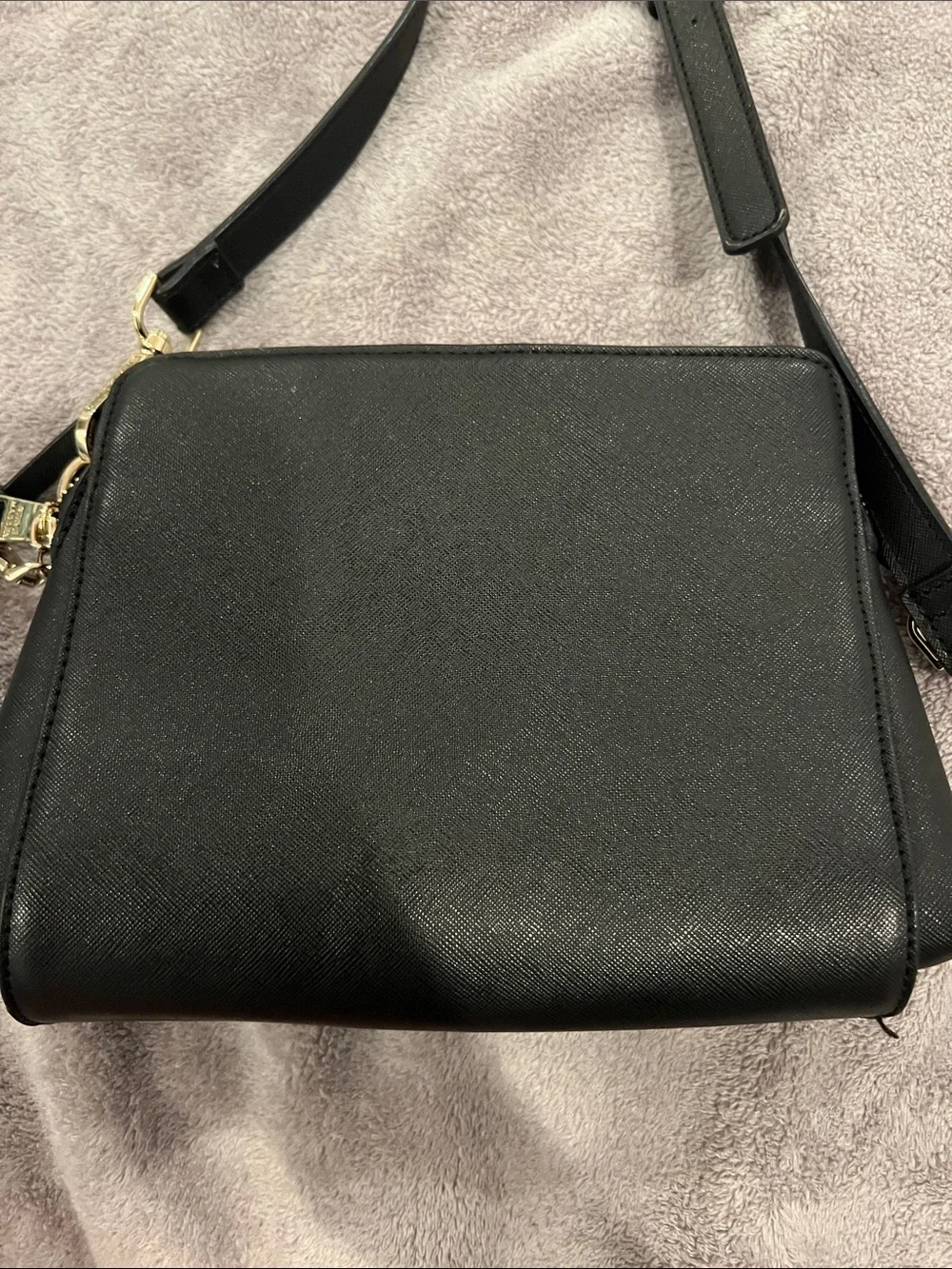 Steve Madden Black Crossbody with Gold Plate